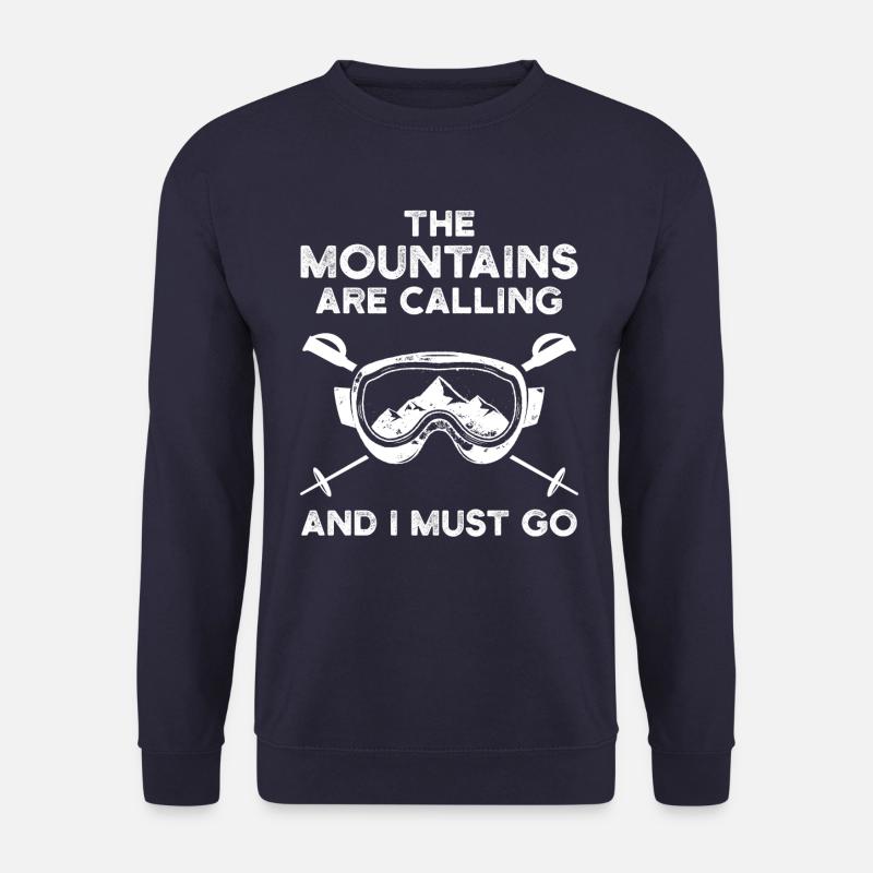 The Mountains Are Calling Ski Urlaub Skifahren Ski - Unisex Pullover - Navy