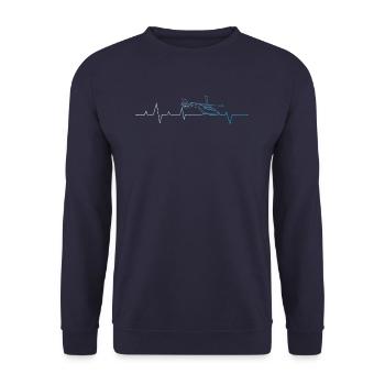 Pilote de battement de coeur d'hélicoptère - Sweat-shirt Unisexe - marine - Devant - Alina (178cm) & Michal (187cm)