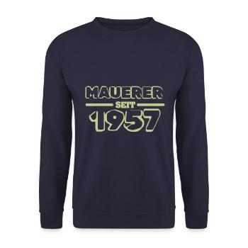 Maurermeister 1957 - Unisex Pullover - Navy - Vorne - Alina (178cm) & Michal (187cm)