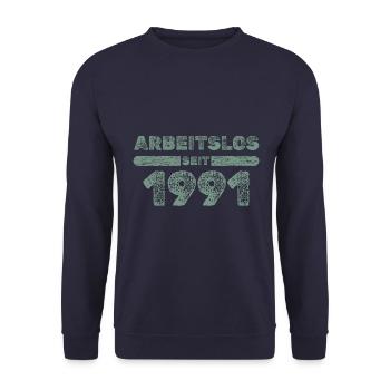 Witzig 1991 - Unisex Pullover - Navy - Vorne - Alina (178cm) & Michal (187cm)