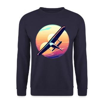 Glider at sunset design - Unisex Sweatshirt - navy - Front - Alina (178cm) & Michal (187cm)