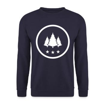 Baum Wald Tanne - Unisex Pullover - Navy - Vorne - Alina (178cm) & Michal (187cm)