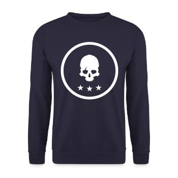 Skeleon Skull - Unisex Sweatshirt - navy - Front - Alina (178cm) & Michal (187cm)