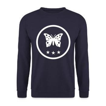 Symbole papillon - Sweat-shirt Unisexe - marine - Devant - Alina (178cm) & Michal (187cm)