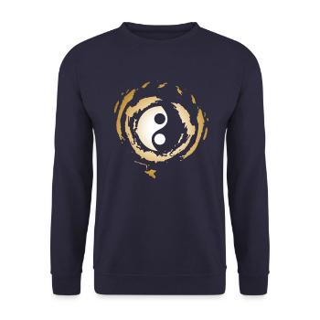 Yin Yang Gold - Unisex Pullover - Navy - Vorne - Alina (178cm) & Michal (187cm)