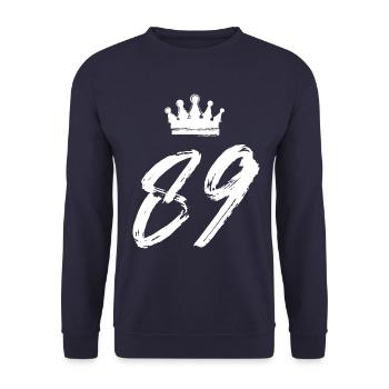 89 Number crown - Unisex Sweatshirt - navy - Front - Alina (178cm) & Michal (187cm)