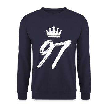97 Couronne numérique - Sweat-shirt Unisexe - marine - Devant - Alina (178cm) & Michal (187cm)