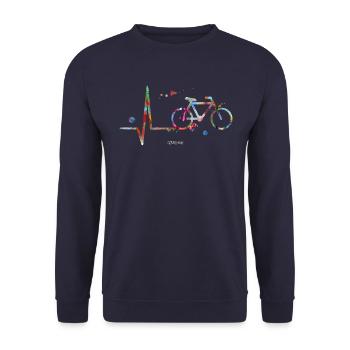 P.D. Moreno Amateurs De Vélo - Sweat-shirt Unisexe - marine - Devant - Alina (178cm) & Michal (187cm)
