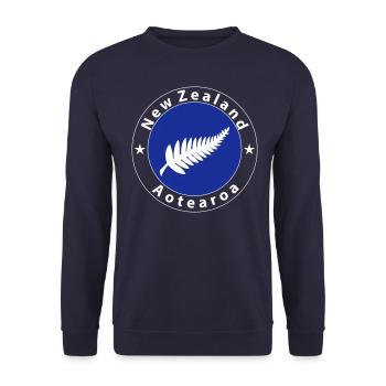 New Zealand Wappen Blau - Sweat-shirt Unisexe - marine - Devant - Alina (178cm) & Michal (187cm)