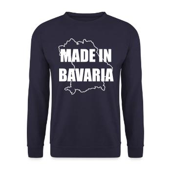 Made in Bayern lustiger bayrischer Spruch - Unisex Pullover - Navy - Vorne - Alina (178cm) & Michal (187cm)
