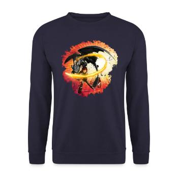 Drachenzähmen Leicht Gemacht Hicks Mit Ohnezahn - Unisex Pullover - Navy - Vorne - Alina (178cm) & Michal (187cm)