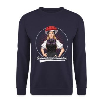 Schwarzwaldmädel Irma - Unisex Pullover - Navy - Vorne - Alina (178cm) & Michal (187cm)