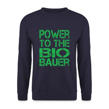 Power To The Bio Bauer - Unisex Pullover - Navy - Vorne - Alina (178cm) & Michal (187cm)