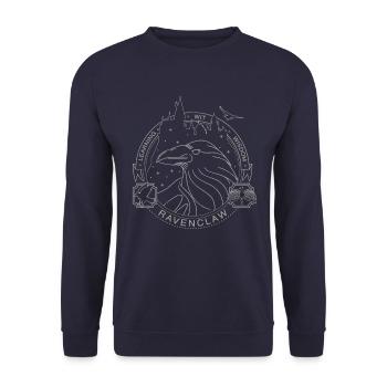 Harry Potter Ravenclaw Silver - Unisex Pullover - Navy - Vorne - Alina (178cm) & Michal (187cm)