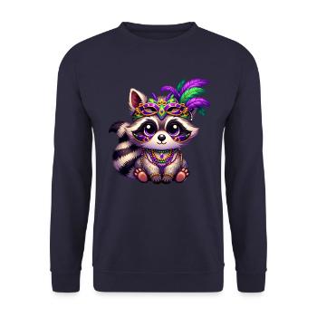 Mardi Gras ours raton laveur main ours mignon bande dessinée - Sweat-shirt Unisexe - marine - Devant - Alina (178cm) & Michal (187cm)