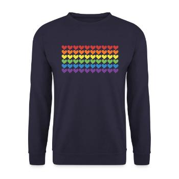Pride Hearts Rainbow - Unisex Sweatshirt - navy - Front - Alina (178cm) & Michal (187cm)