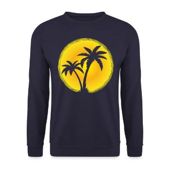 Sun Palm - Unisex Sweatshirt - navy - Front - Alina (178cm) & Michal (187cm)