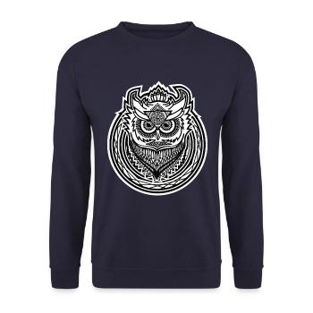 Owl Icon Owl Icon Design - Dark Background - Unisex Sweatshirt - navy - Front - Alina (178cm) & Michal (187cm)
