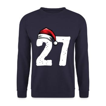 27 Zahl Weihnachten - Unisex Pullover - Navy - Vorne - Alina (178cm) & Michal (187cm)