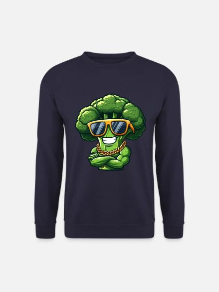 Cooler Brokkoli Sonnenbrille Gangster Gemüse - Unisex Pullover - Navy