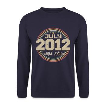 2012 Birthday July 2012 Gift July 2012 - Unisex Sweatshirt - navy - Front - Alina (178cm) & Michal (187cm)