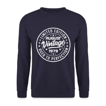 Août 1979 Cadeau D’anniversaire Vintage 1979 Août - Sweat-shirt Unisexe - marine - Devant - Alina (178cm) & Michal (187cm)