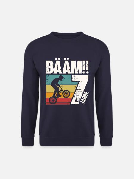 7. Geburtstag Spruch Bmx Fahrrad 7 Jahre Biker - Unisex Pullover - Navy