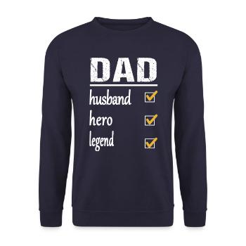 Papa, papa, père et légende - Sweat-shirt Unisexe - marine - Devant - Alina (178cm) & Michal (187cm)