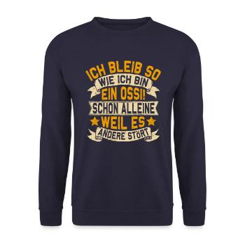 Ostdeutschland Ossi Osten Motiv - Unisex Pullover - Navy - Vorne - Alina (178cm) & Michal (187cm)