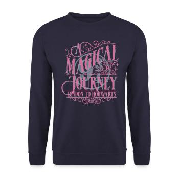 Harry Potter La Voie 9 ¾ Design En Rose Et Bleu - Sweat-shirt Unisexe - marine - Devant - Alina (178cm) & Michal (187cm)
