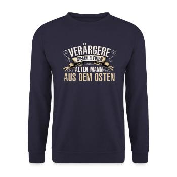 Allemagne de l’Est - VIEIL HOMME drôle - Sweat-shirt Unisexe - marine - Devant - Alina (178cm) & Michal (187cm)