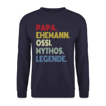 East German and Dad - Unisex Sweatshirt - navy - Front - Alina (178cm) & Michal (187cm)