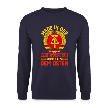 East Germany GDR - BEAUTY AND EAST - Unisex Sweatshirt - navy - Front - Alina (178cm) & Michal (187cm)