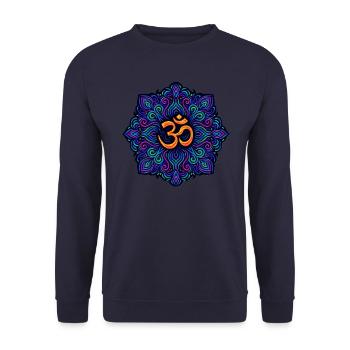Goa Merch Mandala - Psytrance et Goa Party - Sweat-shirt Unisexe - marine - Devant - Alina (178cm) & Michal (187cm)