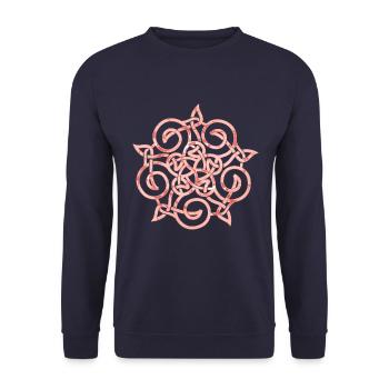 Noeud celtique 20 E 225 - Sweat-shirt Unisexe - marine - Devant - Alina (178cm) & Michal (187cm)
