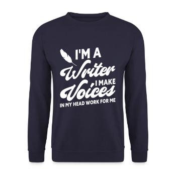 I'm A Writer Quote Funny Author Novelist Writing - Unisex Sweatshirt - navy - Front - Alina (178cm) & Michal (187cm)