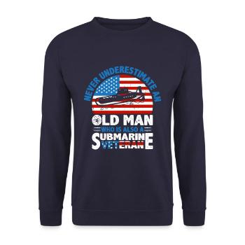 Submarine Veteran Patriotic Submariner Veteran - Unisex Pullover - Navy - Vorne - Alina (178cm) & Michal (187cm)