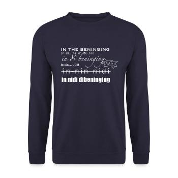 in the begining lol - Unisex Pullover - Navy - Vorne - Alina (178cm) & Michal (187cm)