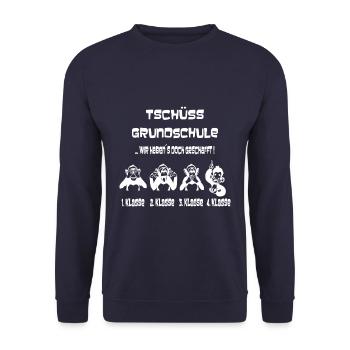 Bye grade school black 1-4 grade school Fun - Unisex Sweatshirt - navy - Front - Alina (178cm) & Michal (187cm)