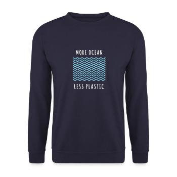 Plus de T-shirt bio moins plastique organique Femme Homme - Sweat-shirt Unisexe - marine - Devant - Alina (178cm) & Michal (187cm)