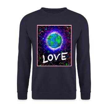 Learning to love Christ Jesus on earth. - Unisex Sweatshirt - navy - Front - Alina (178cm) & Michal (187cm)