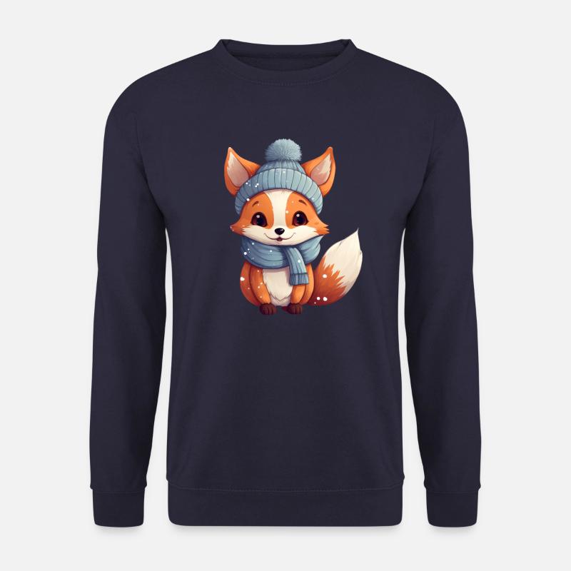 Tiere im Winter Fuchs - Unisex Pullover - Navy
