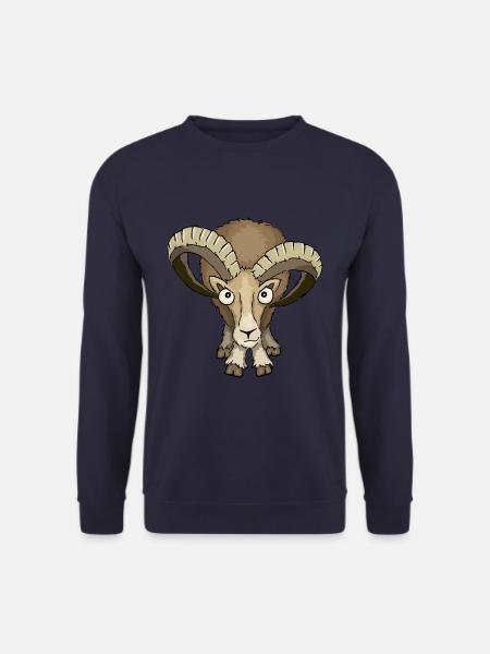 Mouflon ram Stock regard vers le bas Bélier cadeau - Sweat-shirt Unisexe - marine