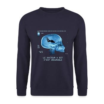 Le docteur a dit c'est incurable plongée t-shirt - Sweat-shirt Unisexe - marine - Devant - Alina (178cm) & Michal (187cm)