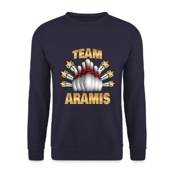 Bowling Aramis - Sweat-shirt Unisexe - marine - Devant - Alina (178cm) & Michal (187cm)