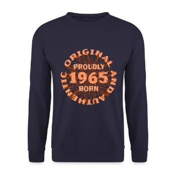 100 Prozent Original Authentisch 1965 - Unisex Pullover - Navy - Vorne - Alina (178cm) & Michal (187cm)