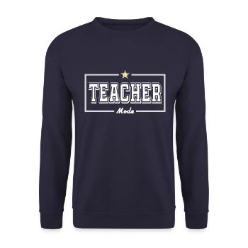 Teacher mode - Unisex Sweatshirt - navy - Front - Alina (178cm) & Michal (187cm)