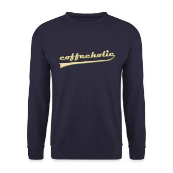 coffeeholic Kaffeeholiker - süchtig auf Coffein - Unisex Pullover - Navy - Vorne - Alina (178cm) & Michal (187cm)