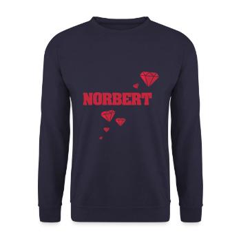 Gift idea Norbert - Unisex Sweatshirt - navy - Front - Alina (178cm) & Michal (187cm)