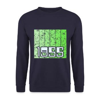 Born 1955 - Unisex Sweatshirt - navy - Front - Alina (178cm) & Michal (187cm)